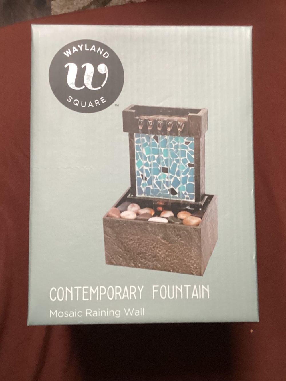 Wayland Square Contemporary Mosaic Raining Wall Fountain New
